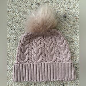 Lulu Pink Knit Pom-Pom Beanie